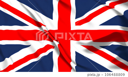 イギリスの国旗がはためいています。 106488809