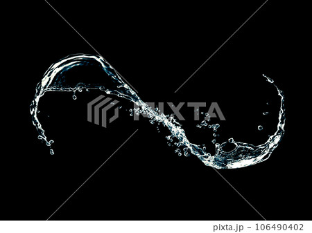 抽象的な青い波と水しぶき 抽象的な青い波と水しぶき 106490402
