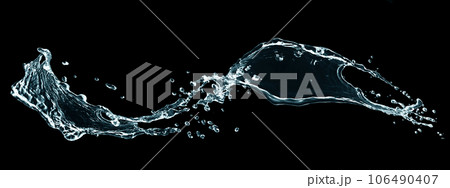 抽象的な青い波と水しぶき 106490407