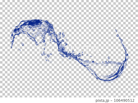 抽象的な青い波と水しぶき 106490512