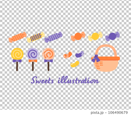 Simple Halloween sweets illustration material set 106490679