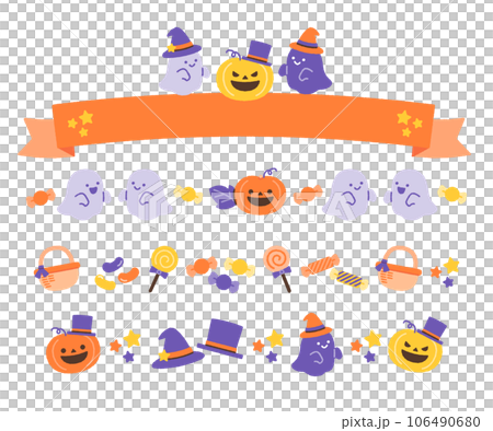 Halloween image frame, line, decoration illustration material Halloween image frame, line, decoration illustration material 106490680