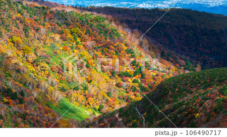 秋の安達太良山登山：くろがね小屋付近の紅葉 106490717