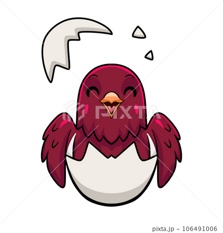 Cute pompadour cotinga bird cartoon inside from egg 106491006