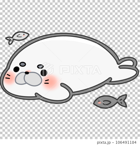 cute seal with Little fish cute seal with Little fish 106491184