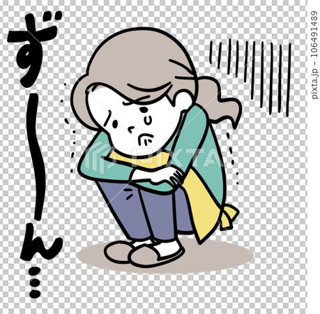 落ち込むエプロン姿の女性 106491489