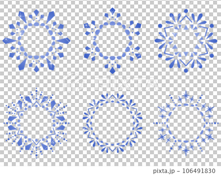 Beautiful winter frame background illustration set with glittering snowflakes 106491830