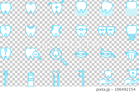 blue dental icon set 106492154