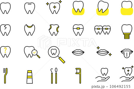 おしゃれなのデンタルアイコンセット 106492155