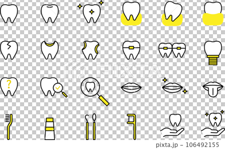 おしゃれなのデンタルアイコンセット 106492155