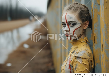 フェイスペイントされた人,Generative AI AI画像 106492214