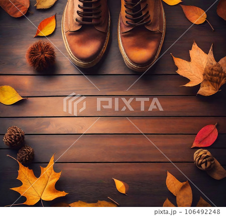 autumn shoes background autumn shoes background 106492248