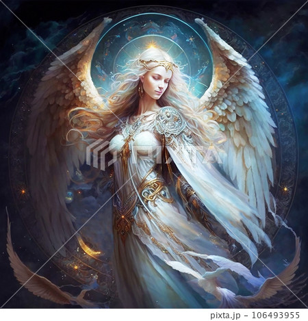 聖書に出てくるような天使のイラスト アート（AI生成画像）のイラスト