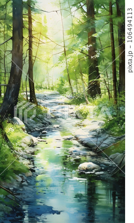 水彩画「小網代の森」 水彩画「小網代の森」