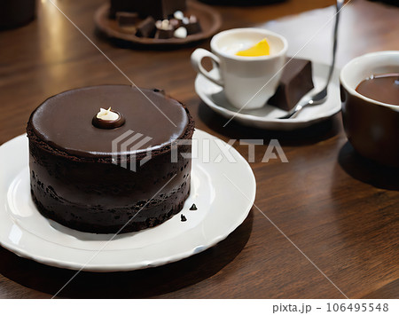 Realistic chocolate dessert neutral palette warm lighting Realistic chocolate dessert neutral palette warm lighting 106495548