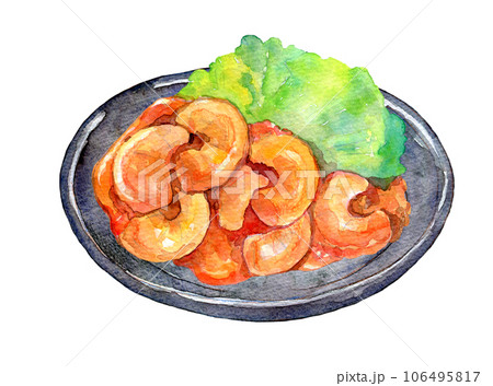 エビのチリソース　水彩イラスト 106495817