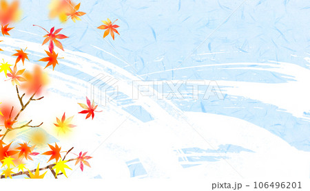 涼しげな紅葉の背景素材　バックイメージ 106496201