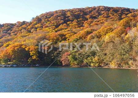中禅寺湖ボートハウスからの紅葉【栃木県日光市】 中禅寺湖ボートハウスからの紅葉【栃木県日光市】 106497056
