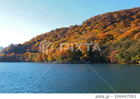 中禅寺湖ボートハウスからの紅葉【栃木県日光市】 106497061