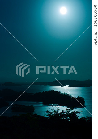 満月の日本三景松島(宮城県松島町) 満月の日本三景松島(宮城県松島町) 106500560