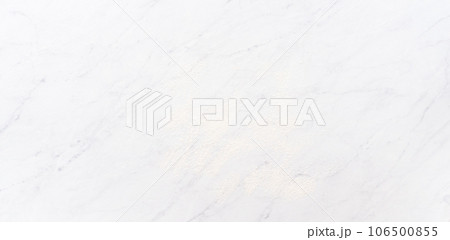 Flat lay. Kitchen counter covered with white flour for rolling the dough. Flat lay. Kitchen counter covered with white flour for rolling the dough. 106500855