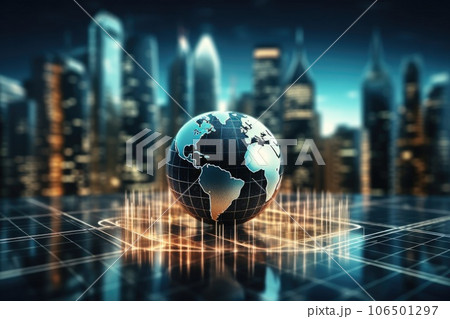 Worldwide investment, trade and exchange concept. Generative AI 106501297