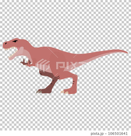 Illustration of a sideways Tyrannosaurus (without main lines) / Dinosaur, picture book, cute material 106501641