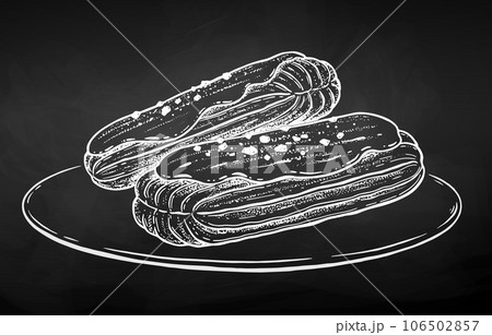 Sketchy illustration of eclairs 106502857