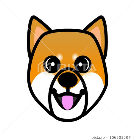 赤柴犬の顔のイラストGIFアニメ用 106503307