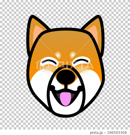 Red Shiba Inu face illustration for GIF animation 106503308