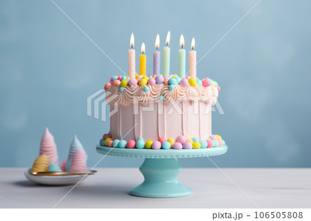 Colorful birthday cake. Ai generative 106505808
