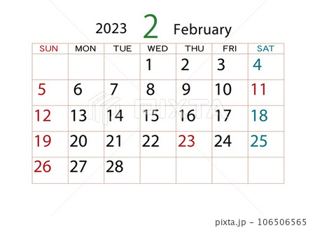 2023年カレンダー2月 106506565