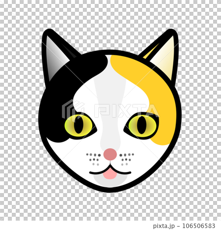 Calico cat face illustration for GIF animation 106506583