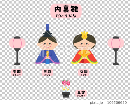 女兒節雛人偶：男性和女性娃娃（Dairi 娃娃） 106506630