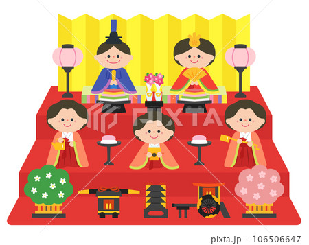 ひなまつり　雛人形：五人飾り 106506647
