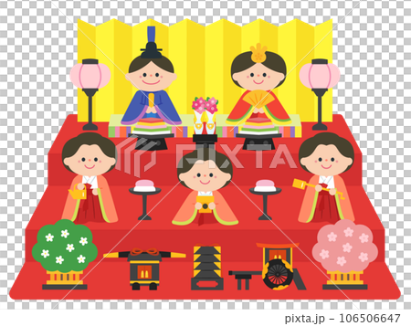 ひなまつり　雛人形：五人飾り 106506647