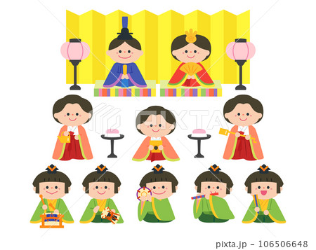 ひなまつり　雛人形：十人飾り 106506648