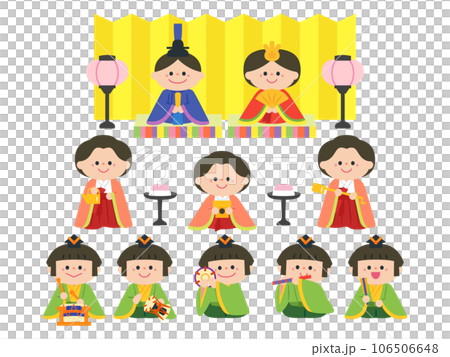 ひなまつり　雛人形：十人飾り 106506648