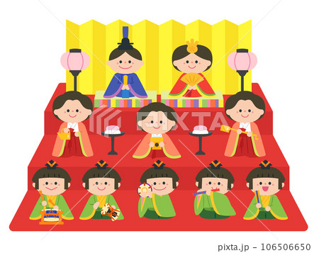 ひなまつり　雛人形：十人飾り 106506650