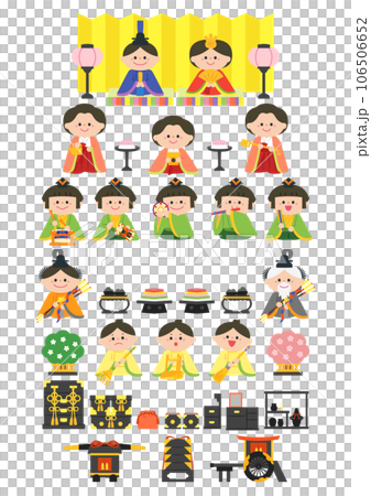 ひなまつり 雛人形:十五人飾り ひなまつり 雛人形:十五人飾り 106506652