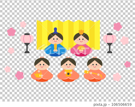 ひなまつり 雛人形:五人飾り ひなまつり 雛人形:五人飾り 106506659