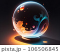 神秘的な炎と水を表現した球体のイラスト 106506845