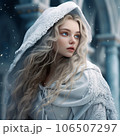 雪の中に佇むスラヴ人の金髪女性　画像生成Aiで作成 106507297