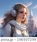 雪の中に佇むスラヴ人の金髪女性　画像生成Aiで作成 106507299
