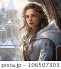 雪の中に佇むスラヴ人の金髪女性　画像生成Aiで作成 106507303
