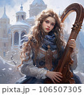 雪の中に佇むスラヴ人の金髪女性　画像生成Aiで作成 106507305