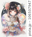 ドレスを着た少女のイラスト 106507947