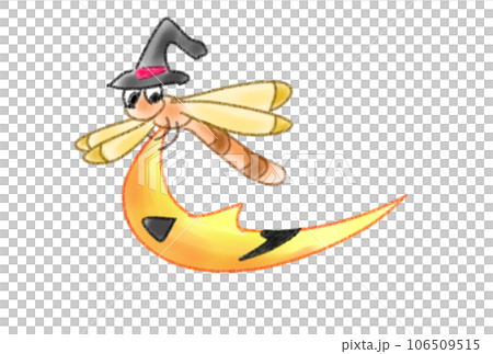 萬聖節之夜，蜻蜓騎在新月上 106509515