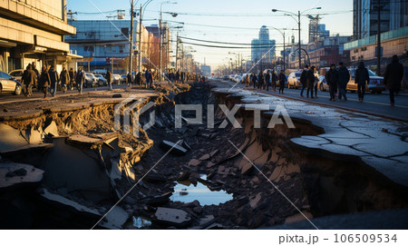 都市で起こった大規模な地盤陥没
