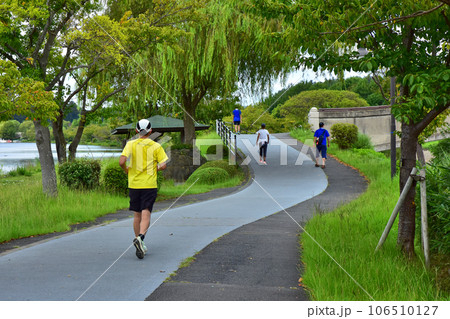 水戸市 千波湖ジョギングコースの様子 水戸市 千波湖ジョギングコースの様子 106510127